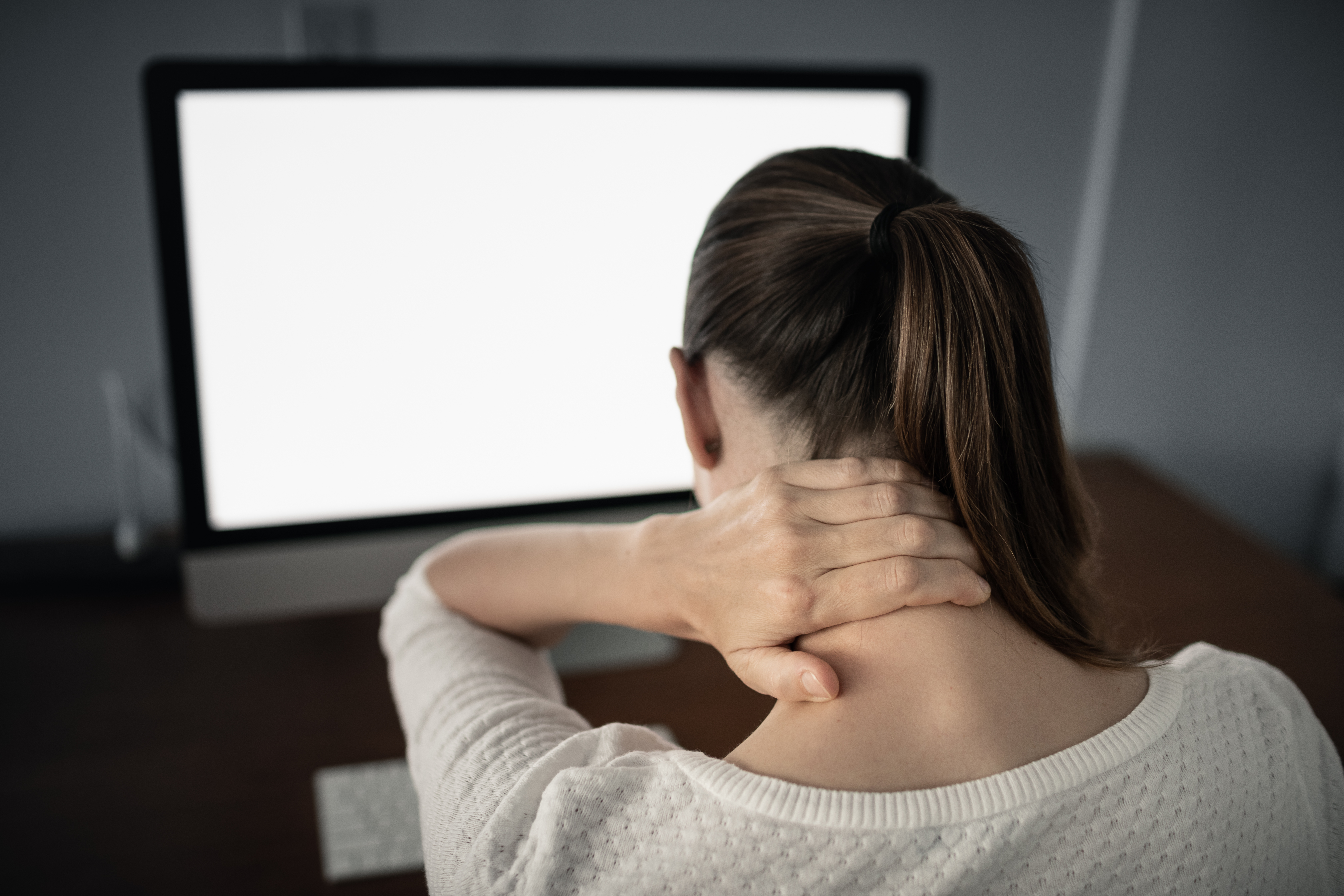 Lady with neck pain