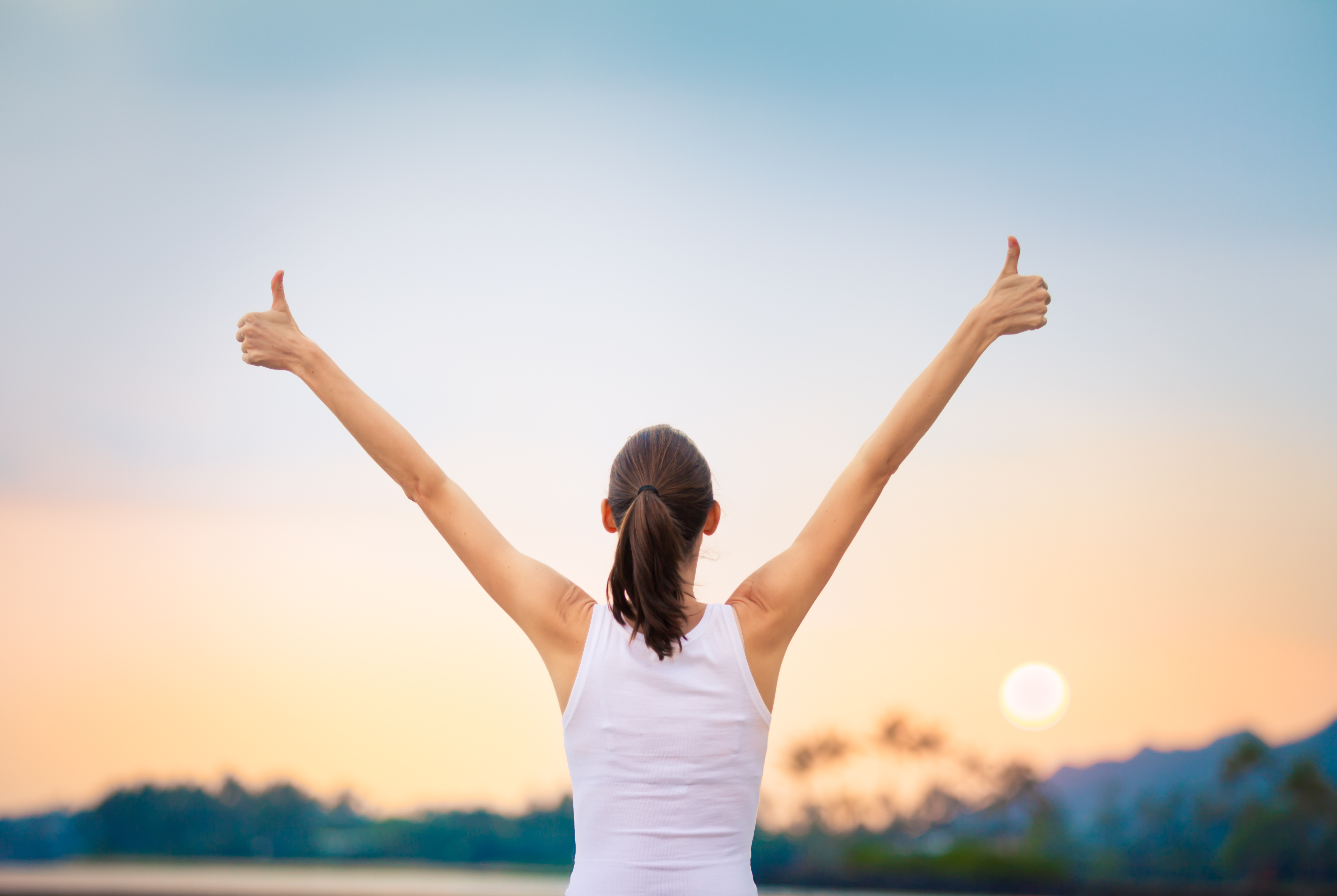 Lady with outstretched arms